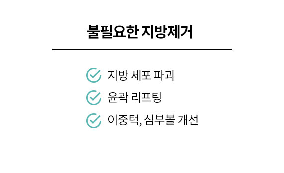 불필요한 지방 제거